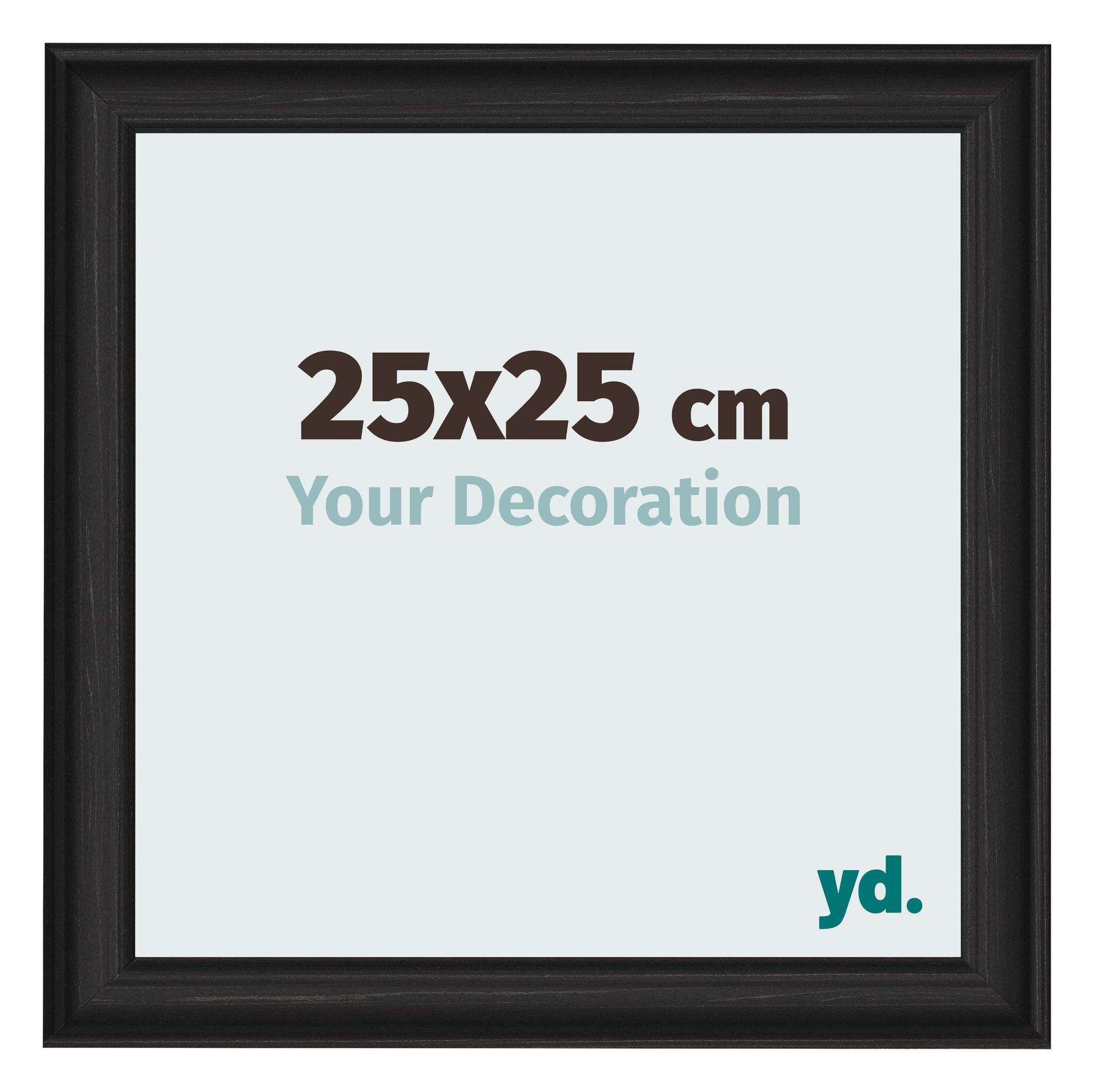 Photo Frame 25x25cm Black Woodgrain MDF Lazio Front Size | Yourdecoration.com