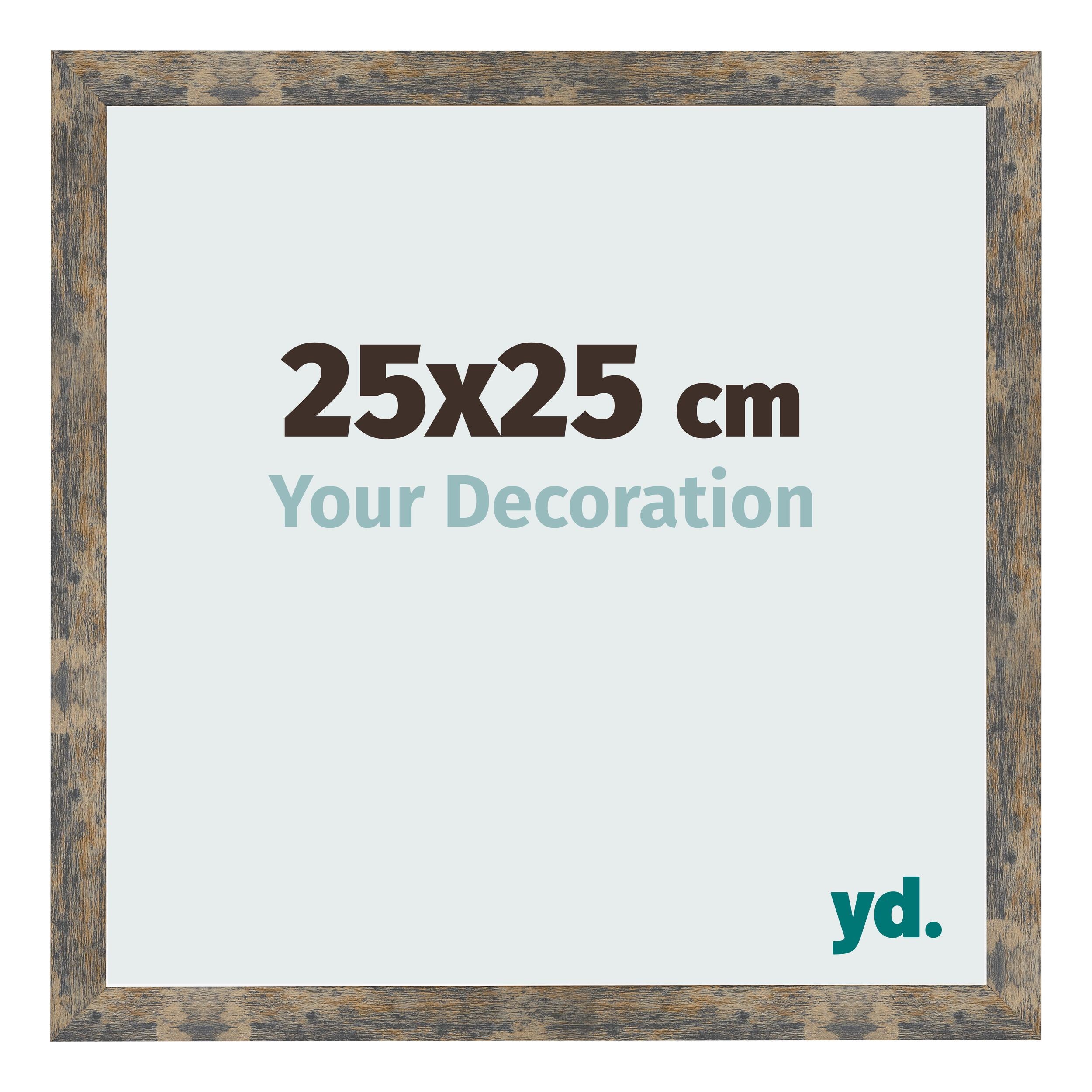 Photo Frame 25x25cm Blue Gold Melange MDF Bologna Front Size | Yourdecoration.com