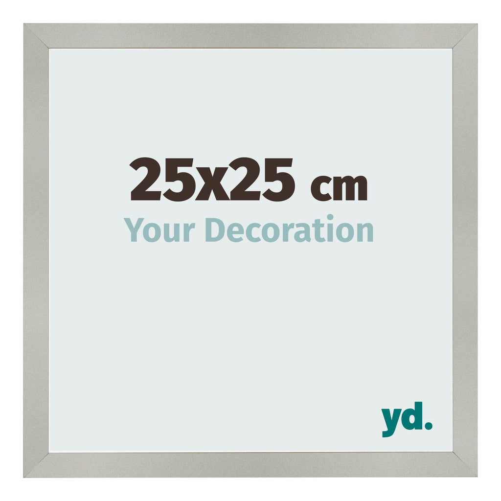 Photo Frame 25x25cm Silver Matte MDF Bologna Front Size | Yourdecoration.com