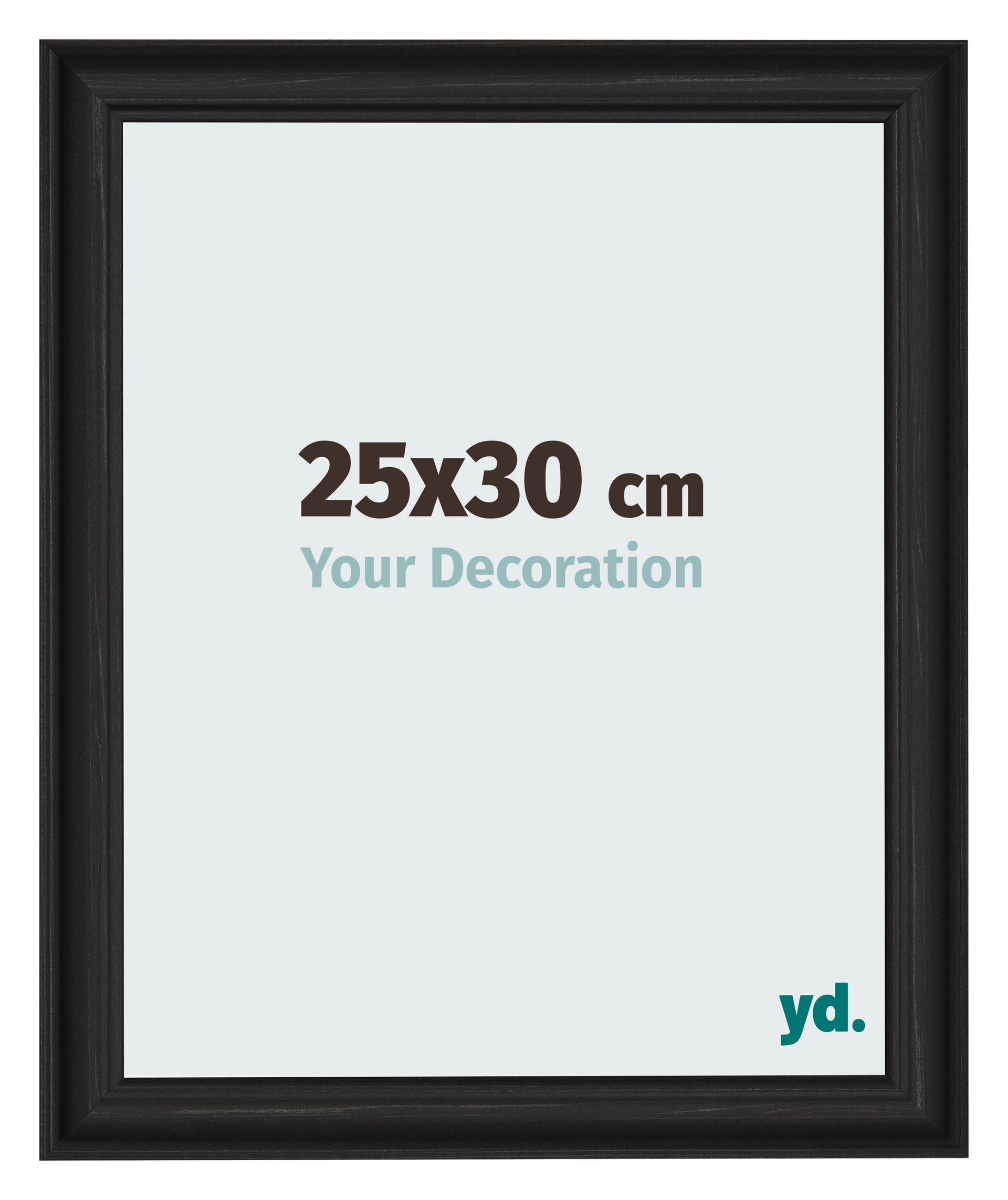 Photo Frame 25x30cm Black Woodgrain MDF Lazio Front Size | Yourdecoration.com