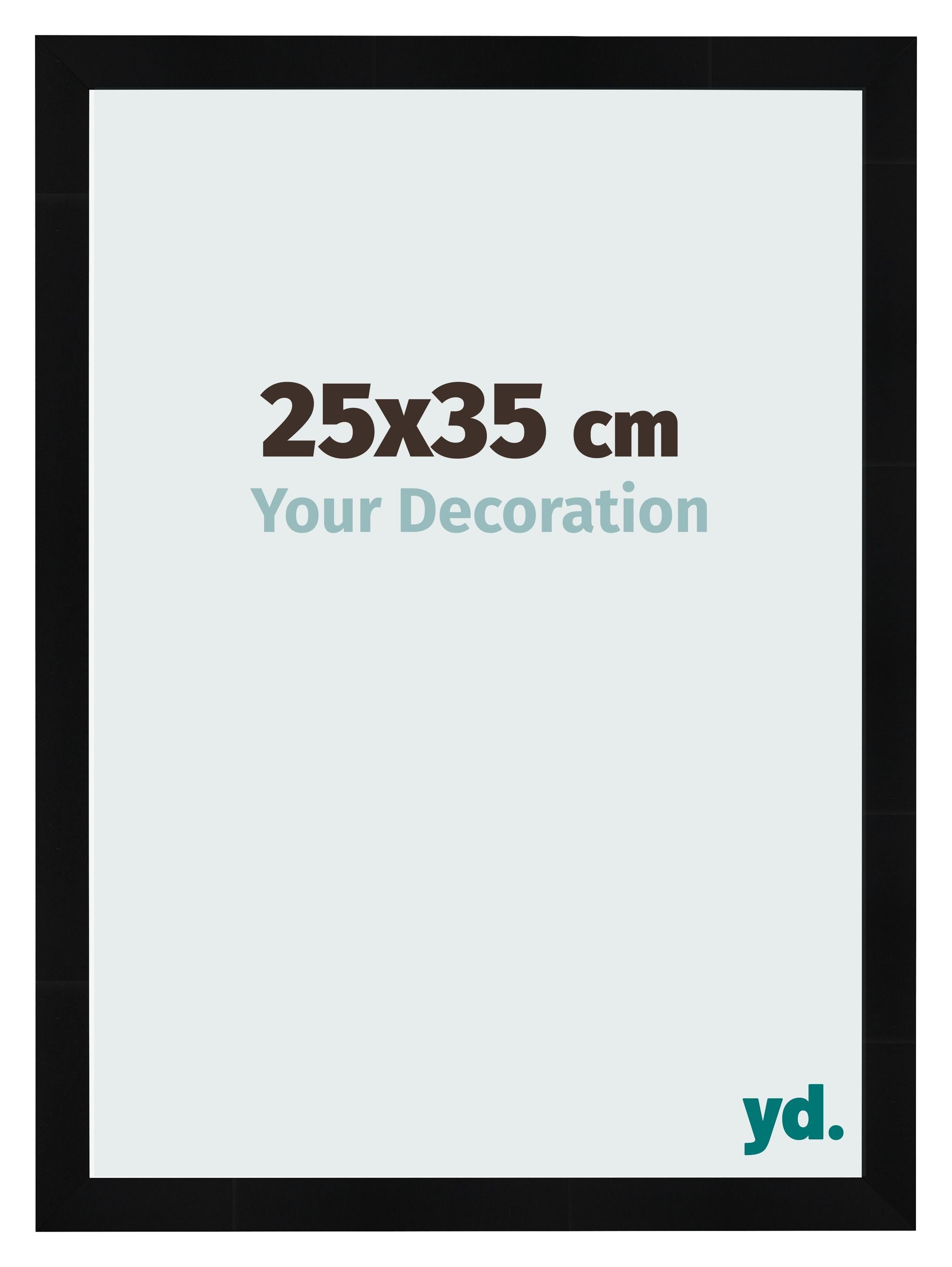 Photo Frame 25x35cm Black Silver Polished MDF Pisa Front Size | Yourdecoration.com