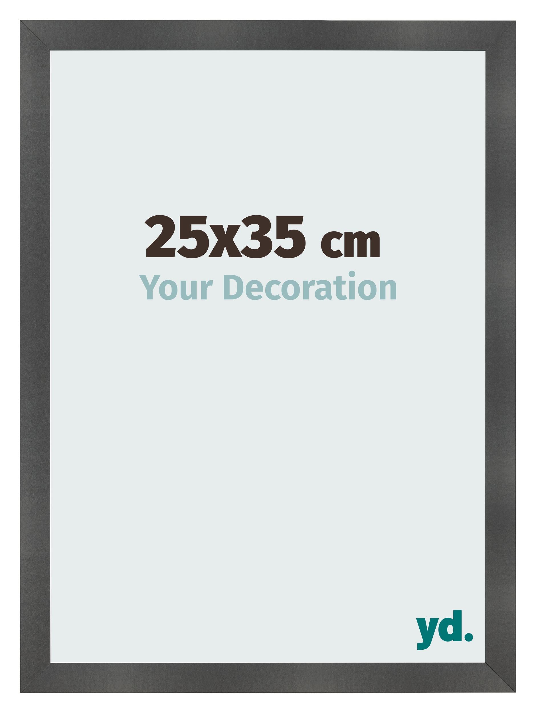 Photo Frame 25x35cm Black Silver Polished MDF Pisa Front Size | Yourdecoration.com