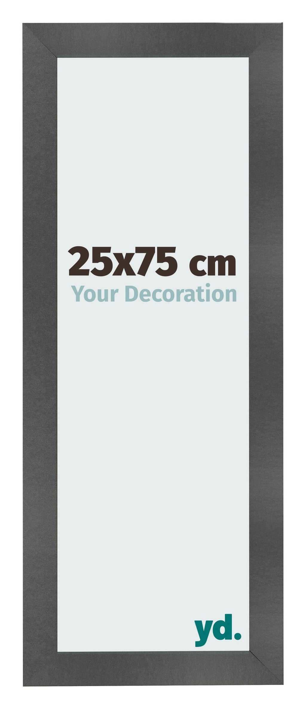 Photo Frame 25x75cm Black Silver Polished MDF Pisa Front Size | Yourdecoration.com
