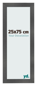 Photo Frame 25x75cm Black Silver Polished MDF Pisa Front Size | Yourdecoration.com