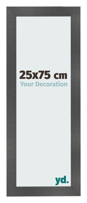Photo Frame 25x75cm Black Silver Polished MDF Pisa Front Size | Yourdecoration.com