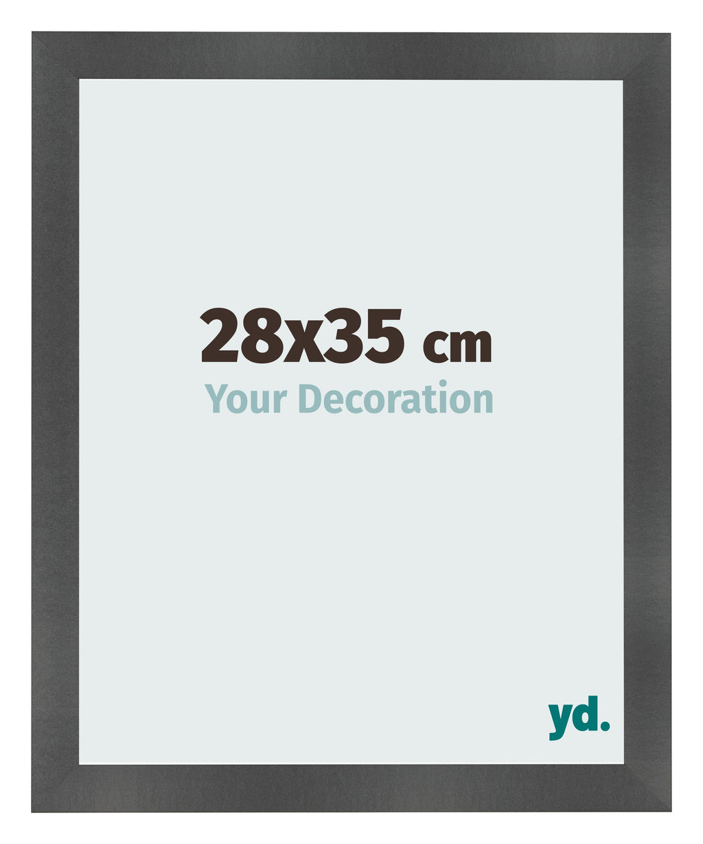 Photo Frame 28x35cm Black Silver Polished MDF Pisa Front Size | Yourdecoration.com