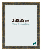 Photo Frame 28x35cm Blue Gold Melange MDF Pisa Front Size | Yourdecoration.com