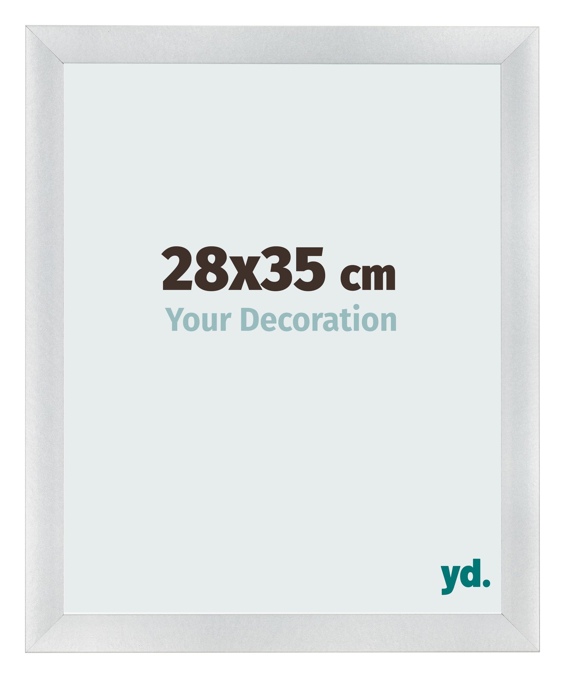 Photo Frame 28x35cm Silver Black Swept MDF Pisa Front Size | Yourdecoration.com