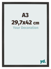 Photo Frame 29 7x42 cm A3 Black Matte MDF Bologna Front Size | Yourdecoration.com
