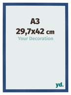 Photo Frame 29 7x42 cm A3 Dark Blue MDF Bologna Front Size | Yourdecoration.com