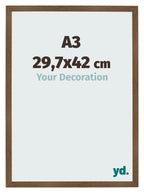 Photo Frame 29 7x42 cm A3 Oak Rustic MDF Bologna Front Size | Yourdecoration.com