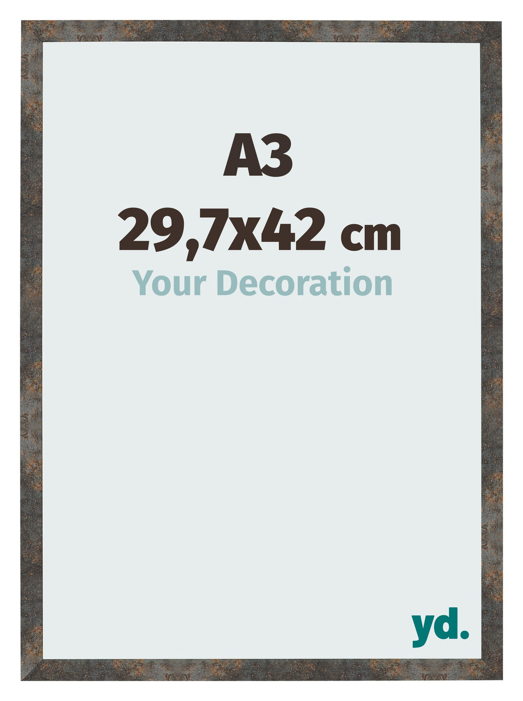 Photo Frame 29 7x42 cm A3 Oxidized Metal MDF Bologna Front Size | Yourdecoration.com