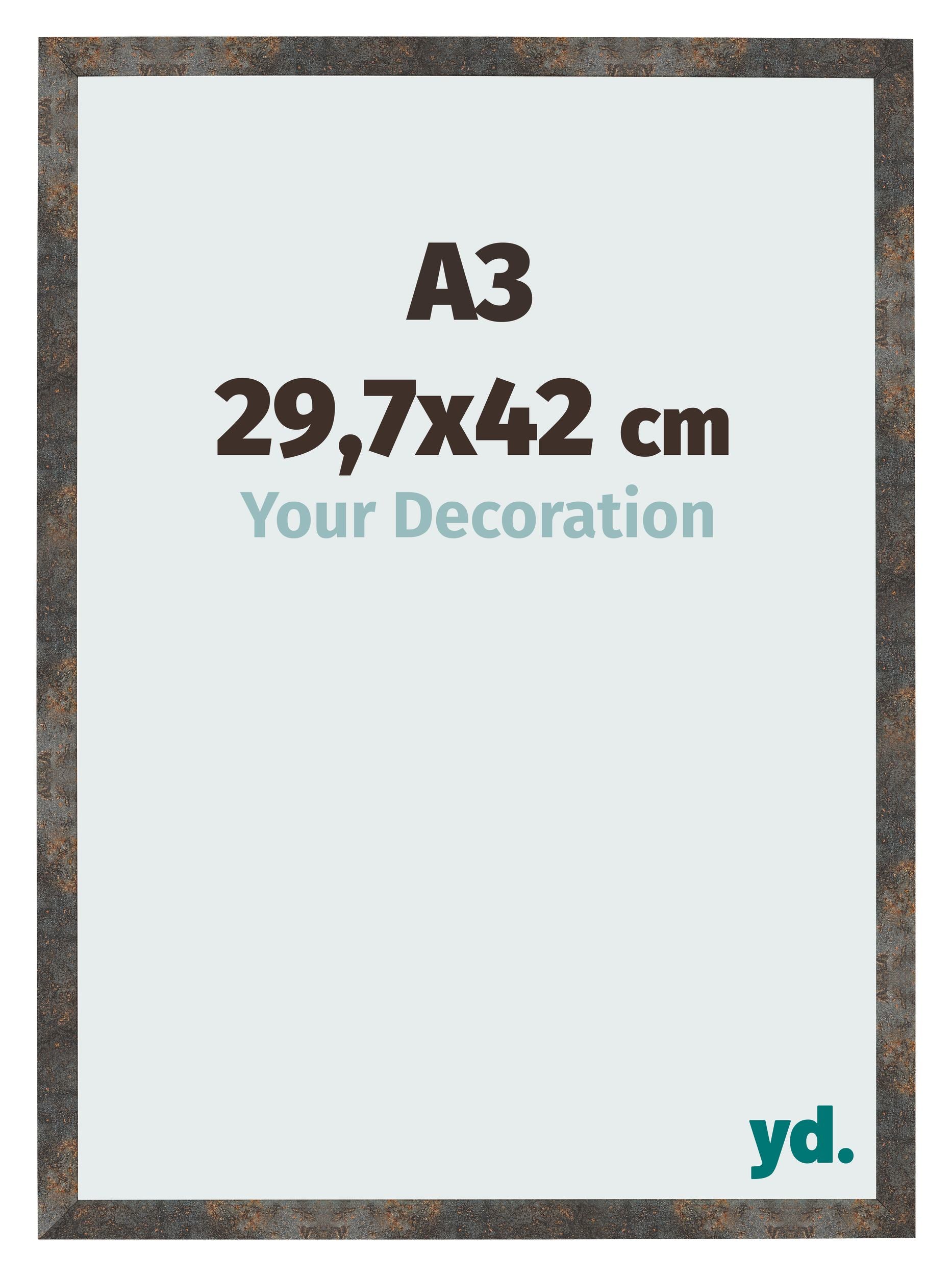 Photo Frame 29 7x42 cm A3 Oxidized Metal MDF Bologna Front Size | Yourdecoration.com