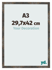 Photo Frame 29 7x42 cm A3 Oxidized Metal MDF Bologna Front Size | Yourdecoration.com
