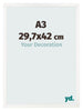 Photo Frame 29 7x42 cm A3 White High Gloss MDF Bologna Front Size | Yourdecoration.com