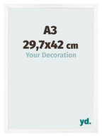 Photo Frame 29 7x42 cm A3 White Matte MDF Bologna Front Size | Yourdecoration.com