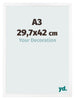 Photo Frame 29 7x42 cm A3 White Matte MDF Bologna Front Size | Yourdecoration.com