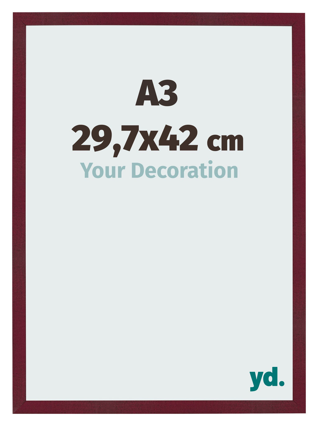 Photo Frame 29 7x42 cm A3 Wine Red Swept MDF Bologna Front Size | Yourdecoration.com