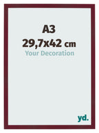 Photo Frame 29 7x42 cm A3 Wine Red Swept MDF Bologna Front Size | Yourdecoration.com