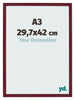Photo Frame 29 7x42 cm A3 Wine Red Swept MDF Bologna Front Size | Yourdecoration.com
