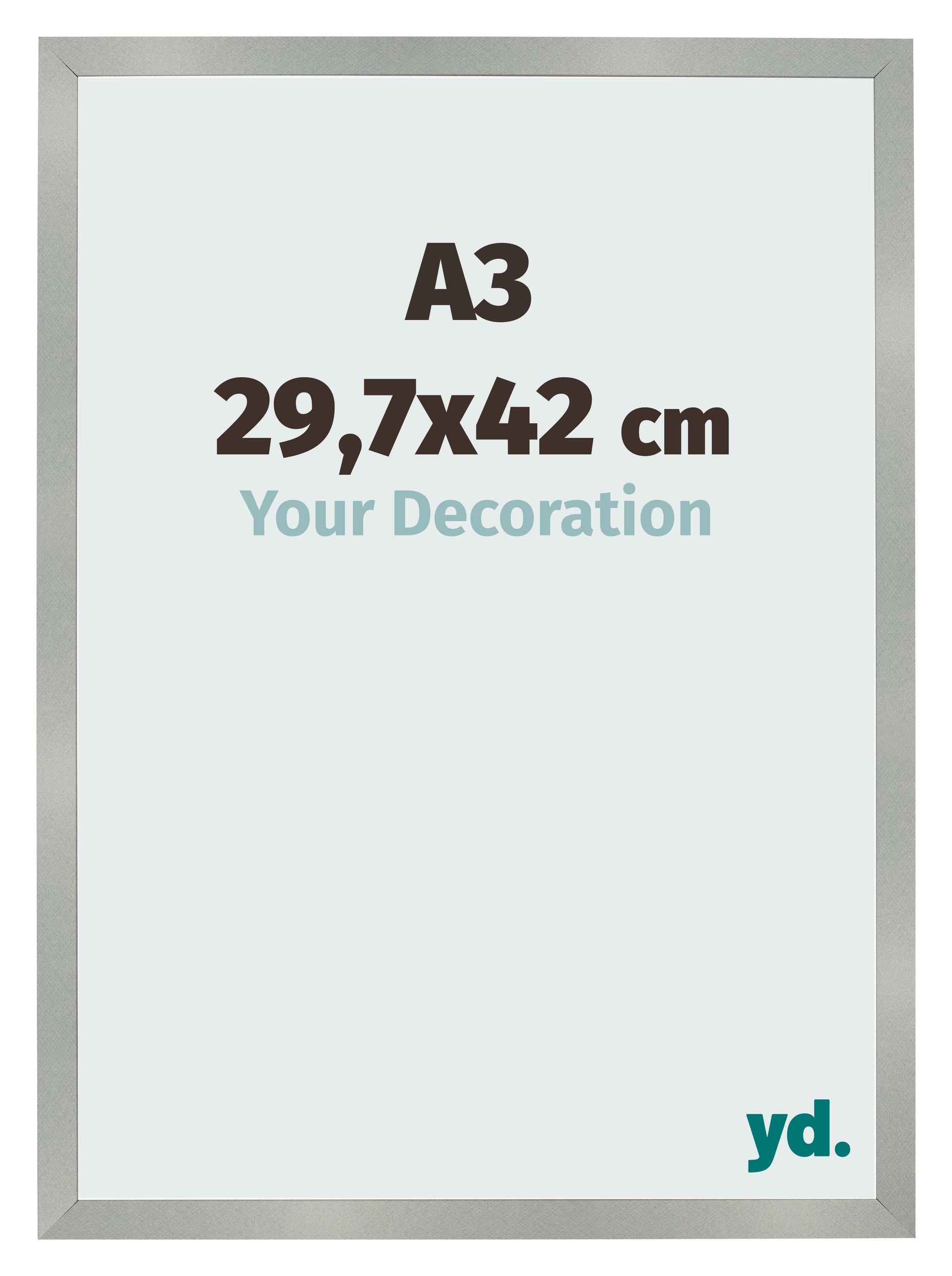 Photo Frame 29 7x42cm A3 Aluminum Brushed MDF Bologna Front Size | Yourdecoration.com