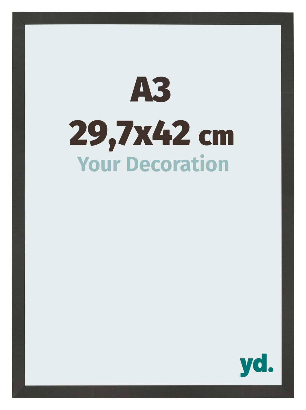 Photo Frame 29 7x42cm A3 Anthracite MDF Bologna Front Size | Yourdecoration.com