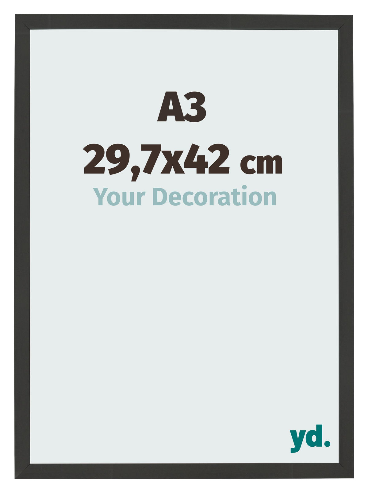 Photo Frame 29 7x42cm A3 Black Woodgrain MDF Bologna Front Size | Yourdecoration.com
