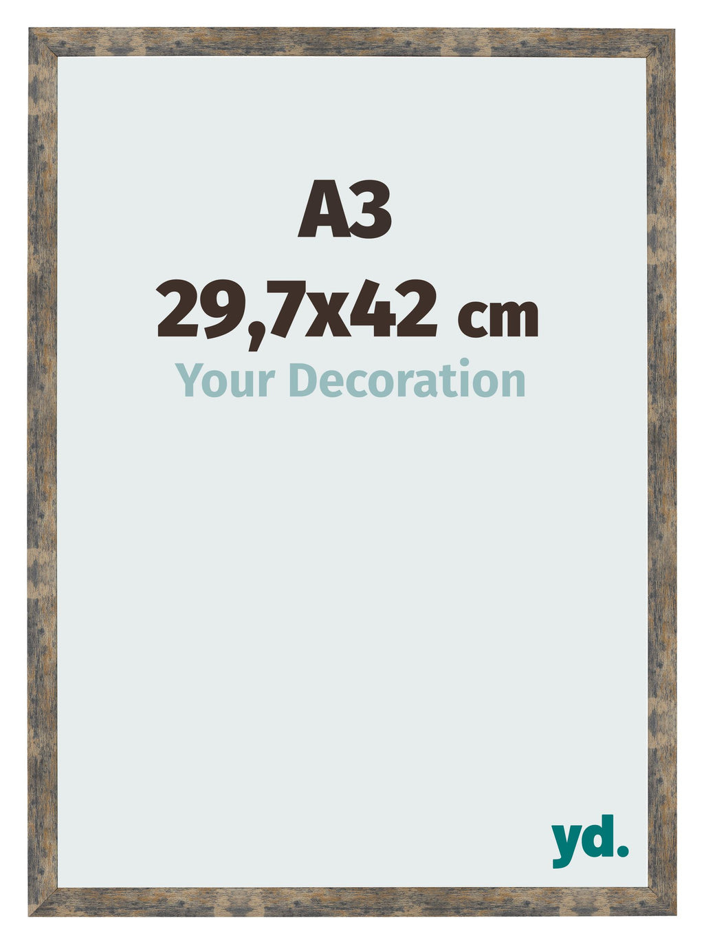 Photo Frame 29 7x42cm A3 Blue Gold Melange MDF Bologna Front Size | Yourdecoration.com