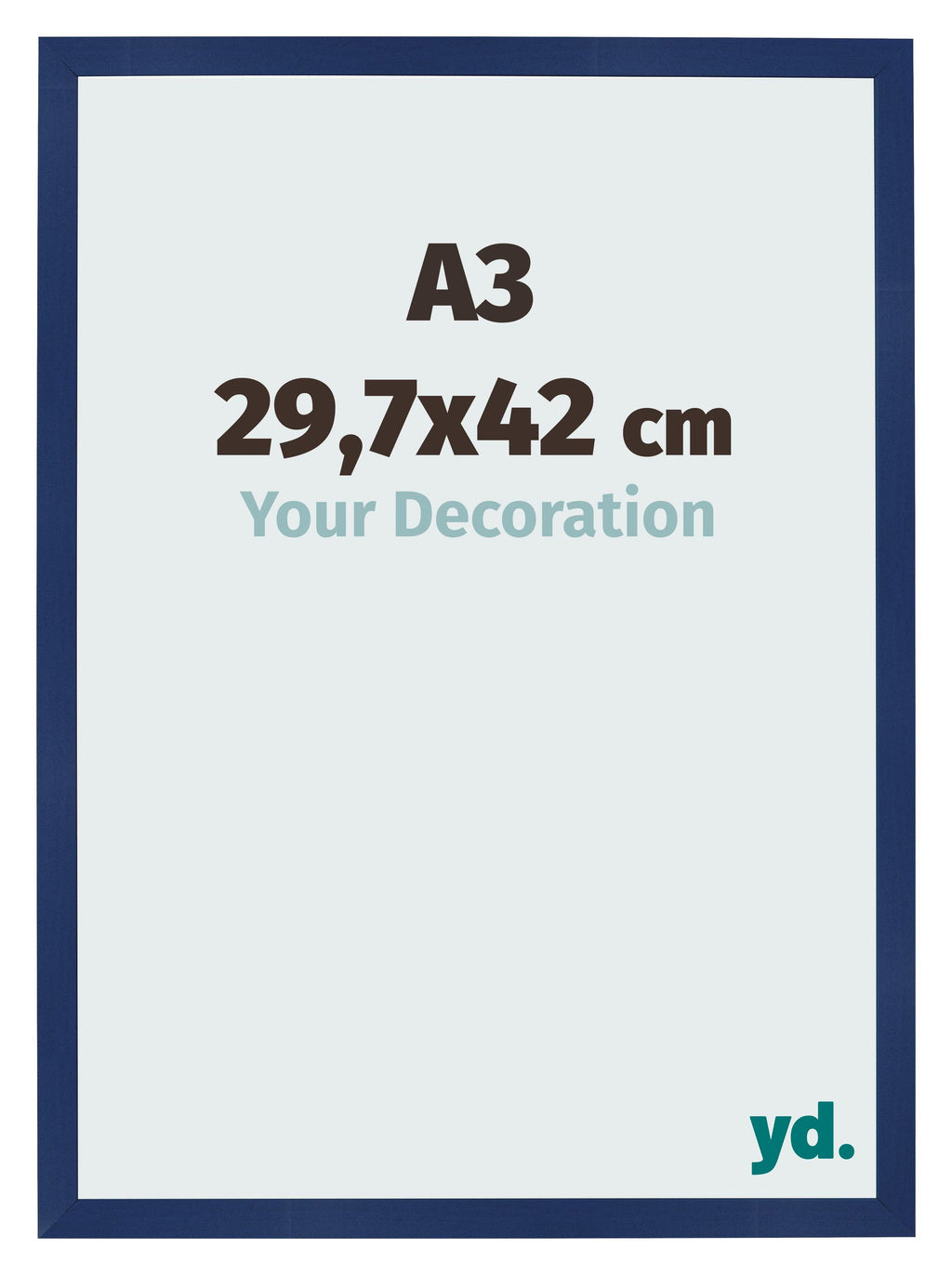 Photo Frame 29 7x42cm A3 Dark Blue Swept MDF Bologna Front Size | Yourdecoration.com