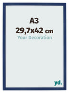 Photo Frame 29 7x42cm A3 Dark Blue Swept MDF Bologna Front Size | Yourdecoration.com