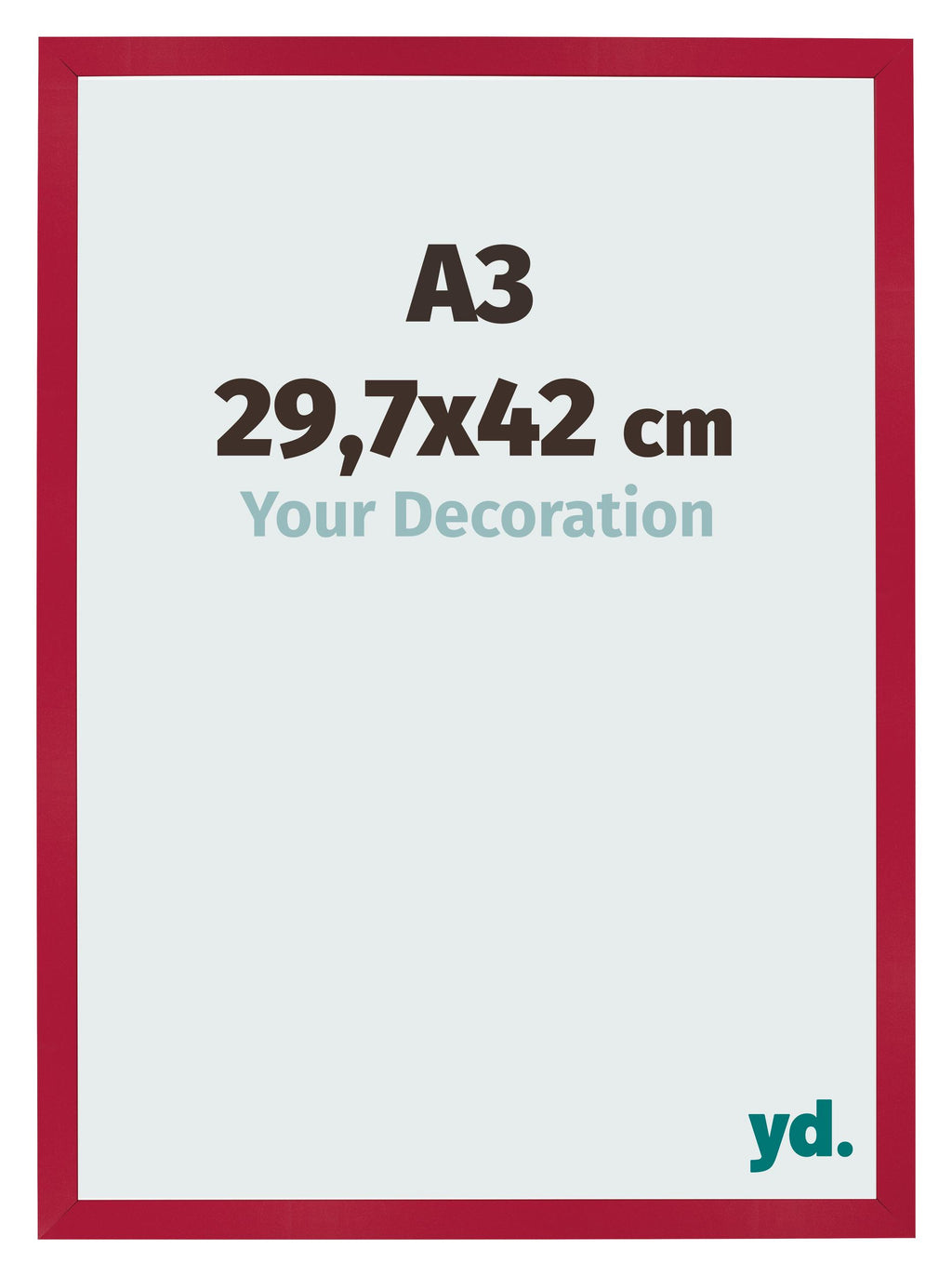 Photo Frame 29 7x42cm A3 Red MDF Bologna Front Size | Yourdecoration.com