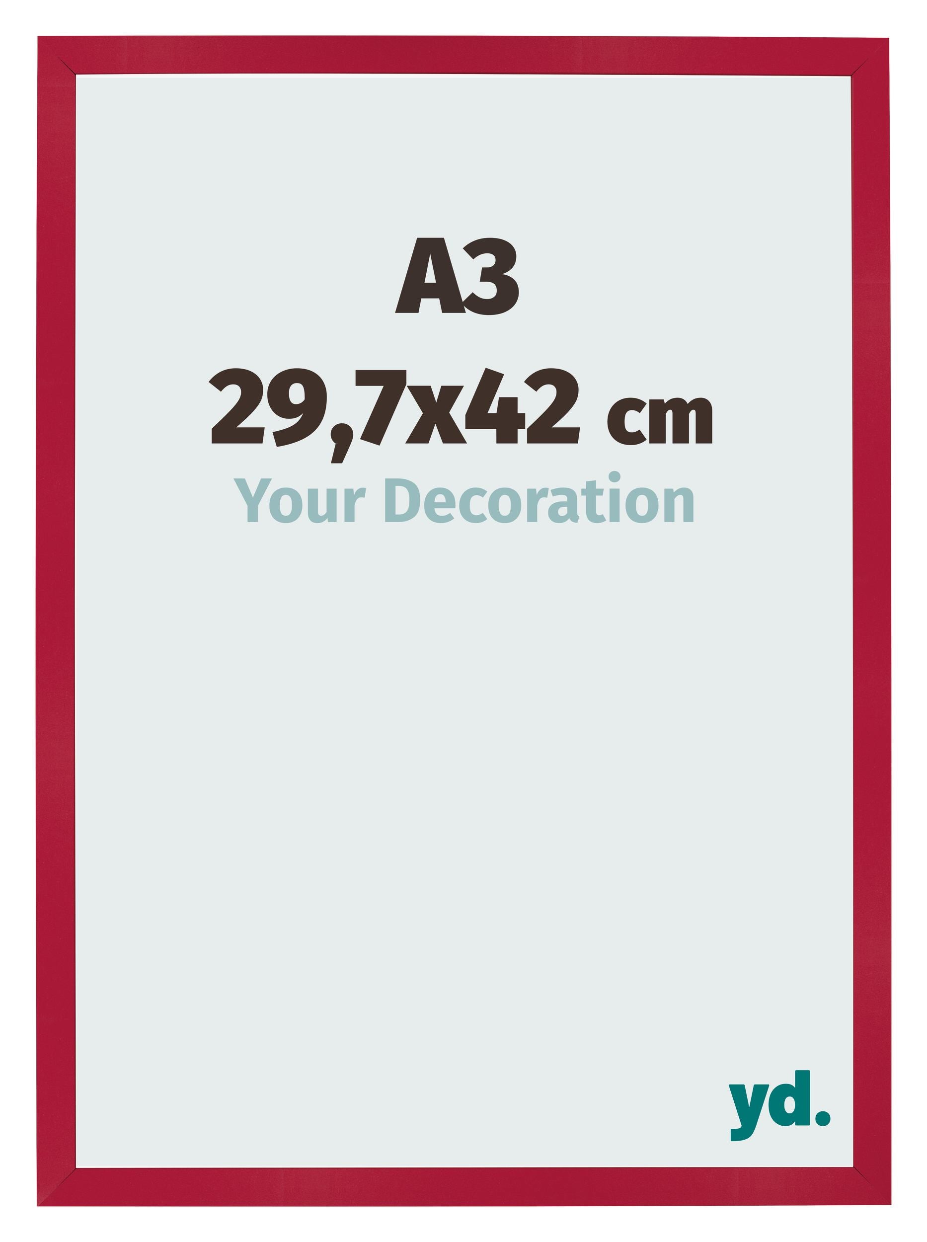Photo Frame 29 7x42cm A3 Red MDF Bologna Front Size | Yourdecoration.com
