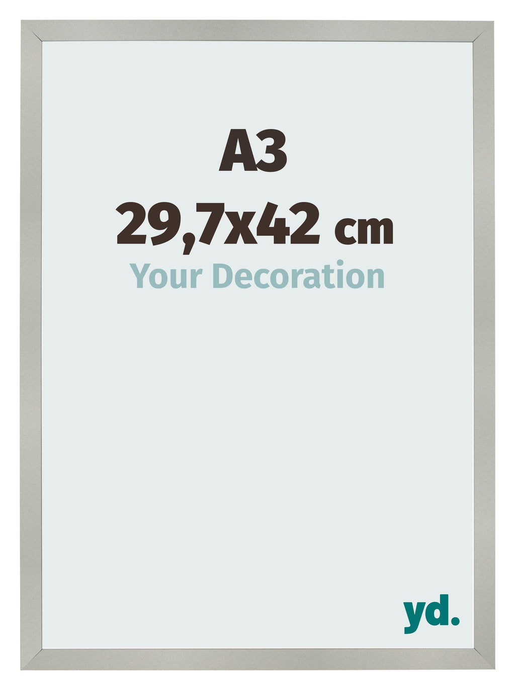 Photo Frame 29 7x42cm A3 Silver Matte MDF Bologna Front Size | Yourdecoration.com