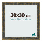Photo Frame 30x30cm Blue Gold Melange MDF Pisa Front Size | Yourdecoration.com