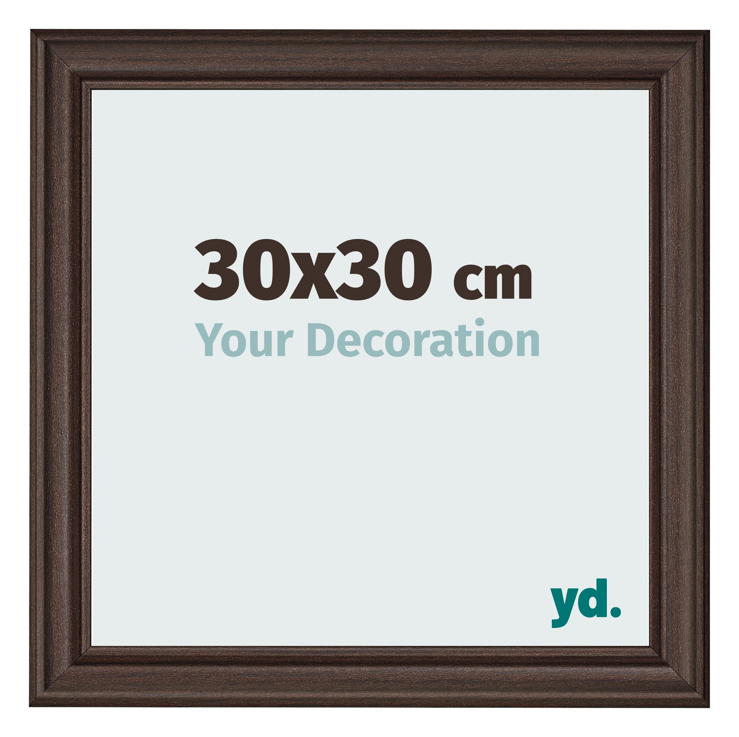 Photo Frame 30x30cm Oak Dark MDF Lazio Front Size | Yourdecoration.com