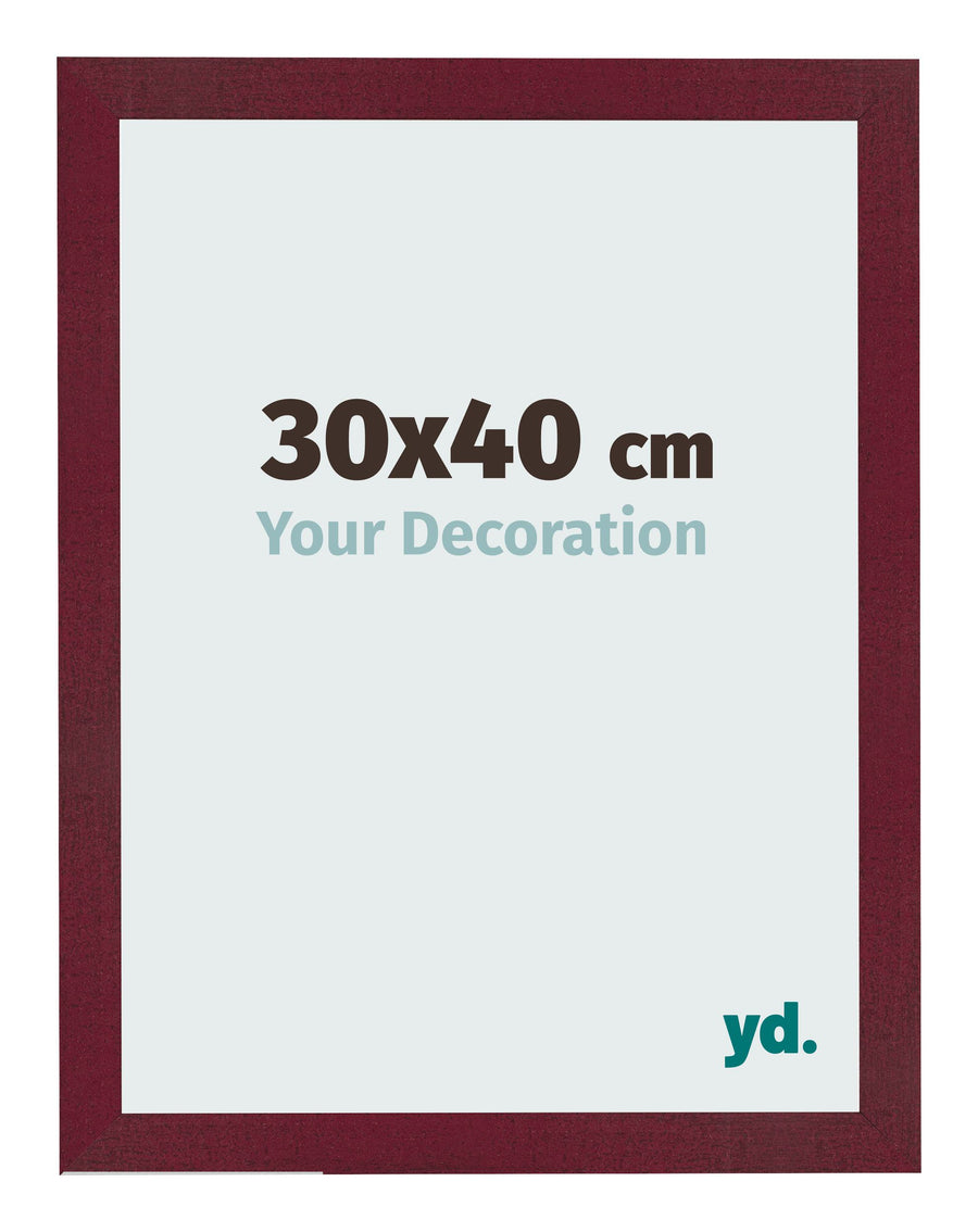 Photo Frame 30x40 cm Wine Red Swept MDF Bologna Front Size | Yourdecoration.com