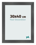 Photo Frame 30x40cm Black Silver Polished MDF Pisa Front Size | Yourdecoration.com