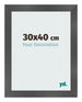 Photo Frame 30x40cm Black Silver Polished MDF Pisa Front Size | Yourdecoration.com