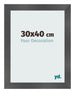 Photo Frame 30x40cm Black Silver Polished MDF Pisa Front Size | Yourdecoration.com