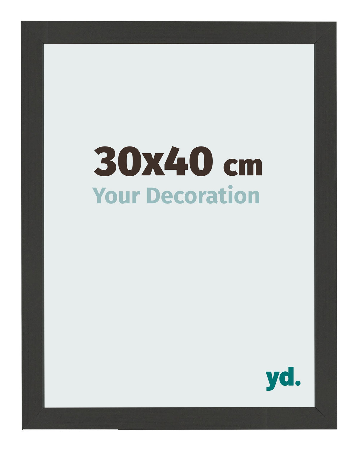 Photo Frame 30x40cm Black Woodgrain MDF Bologna Front Size | Yourdecoration.com