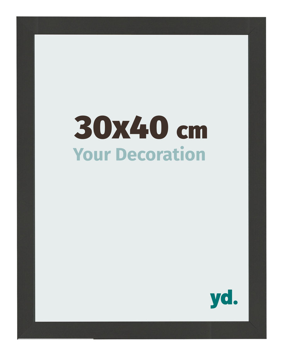 Photo Frame 30x40cm Black Woodgrain MDF Bologna Front Size | Yourdecoration.com