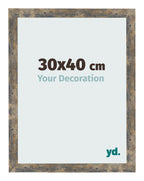 Photo Frame 30x40cm Blue Gold Melange MDF Bologna Front Size | Yourdecoration.com