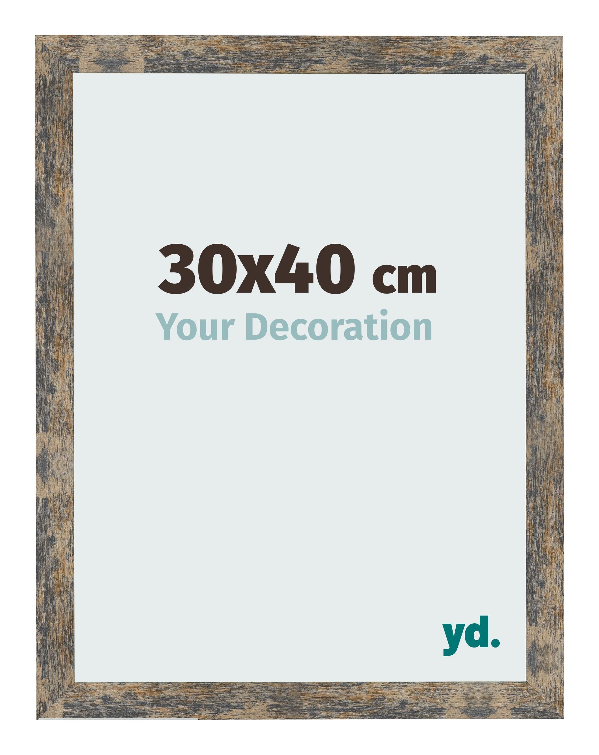 Photo Frame 30x40cm Blue Gold Melange MDF Bologna Front Size | Yourdecoration.com