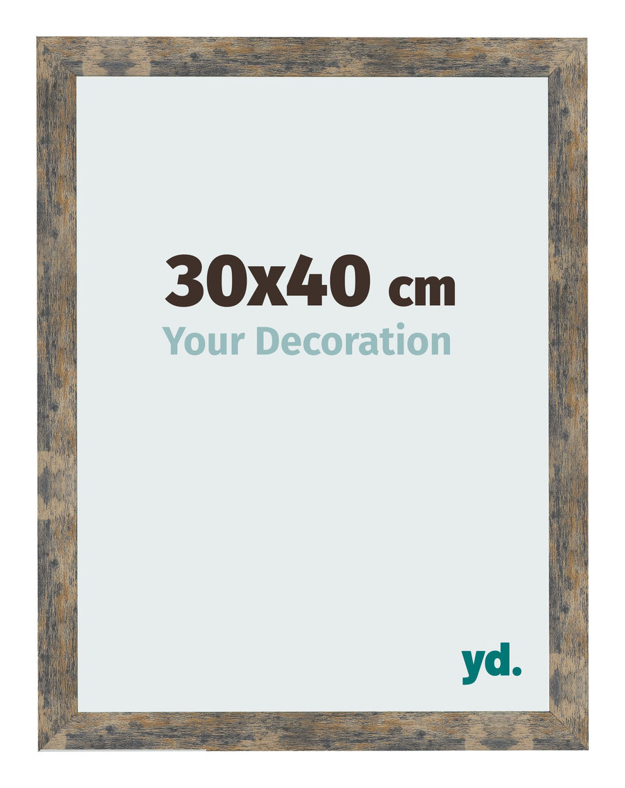 Photo Frame 30x40cm Blue Gold Melange MDF Bologna Front Size | Yourdecoration.com
