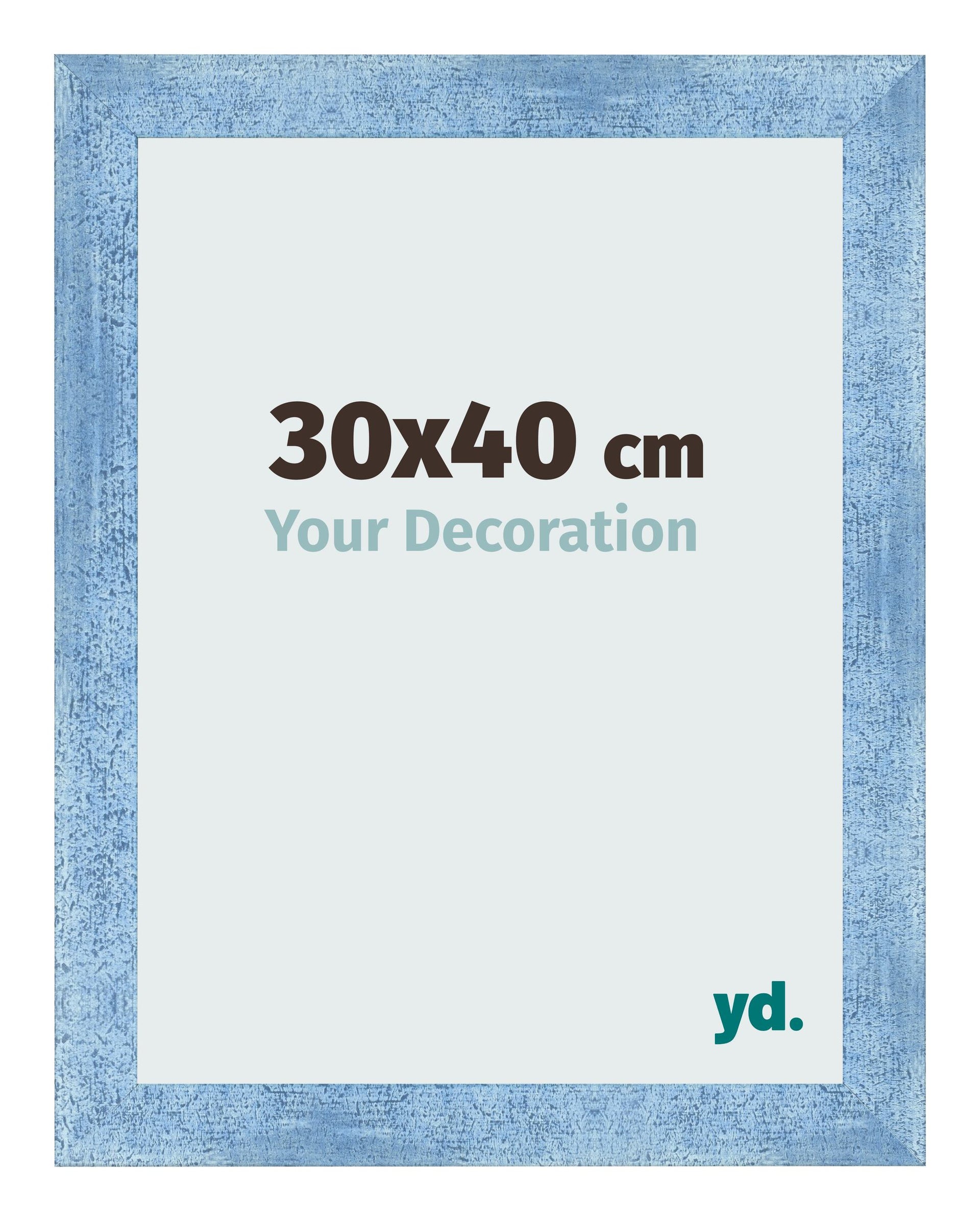 Photo Frame 30x40cm Clear Blue Swept MDF Pisa Front Size | Yourdecoration.com