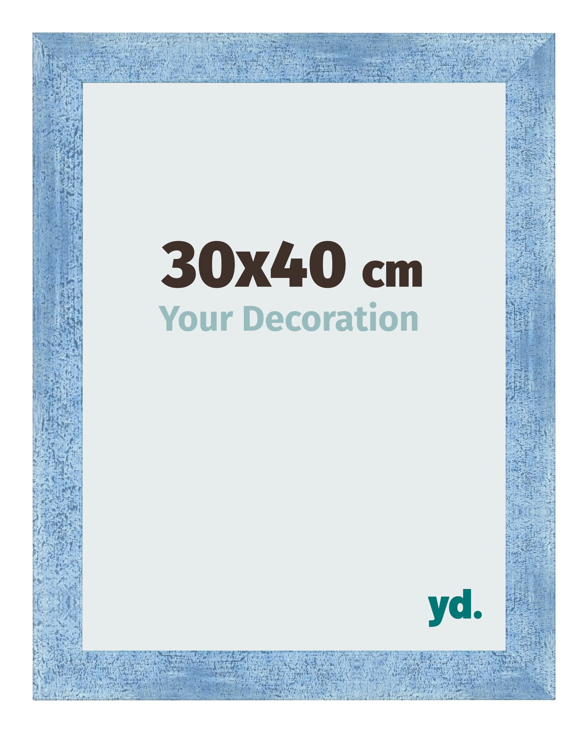 Photo Frame 30x40cm Clear Blue Swept MDF Pisa Front Size | Yourdecoration.com