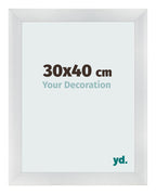 Photo Frame 30x40cm Silver Black Swept MDF Pisa Front Size | Yourdecoration.com