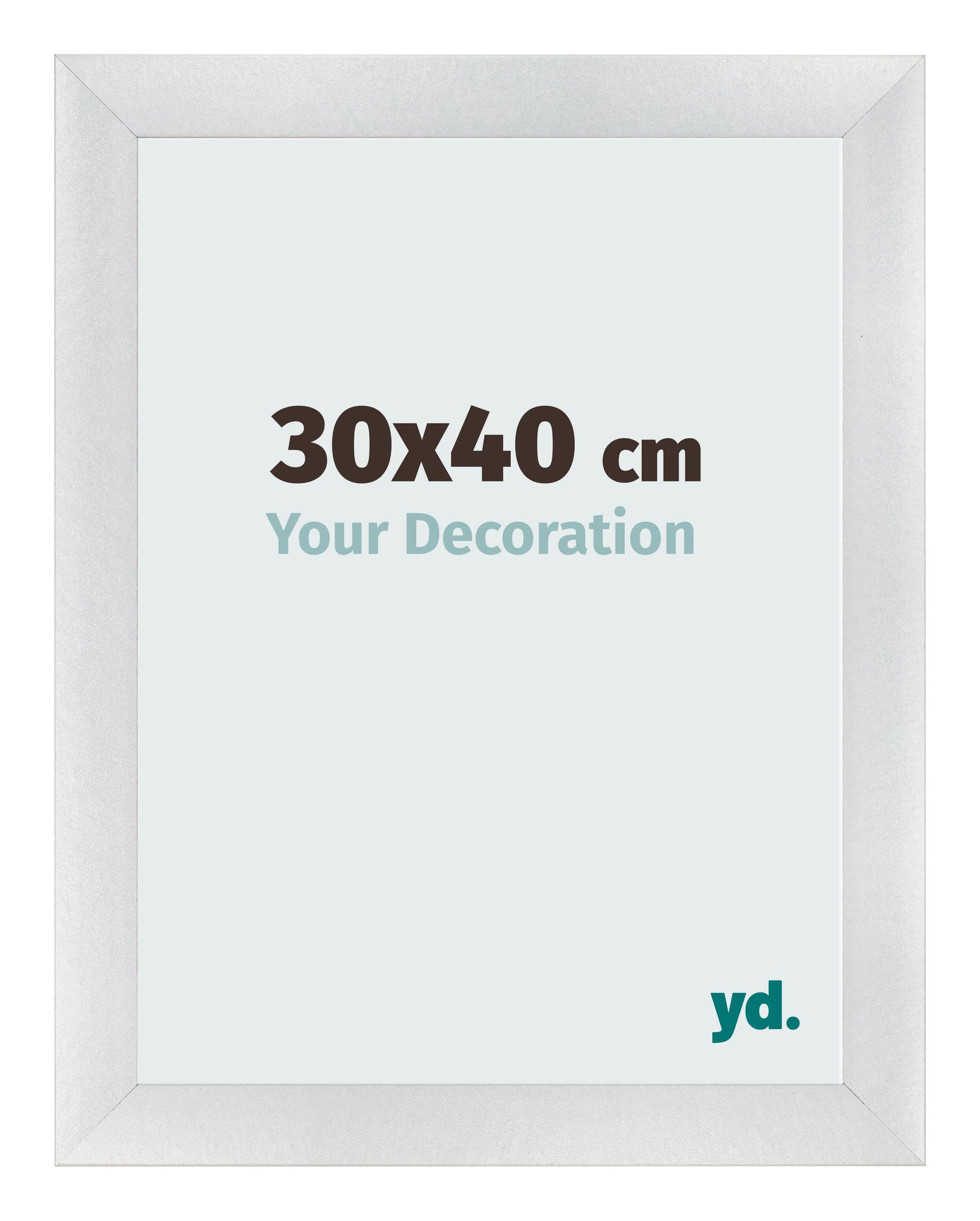 Photo Frame 30x40cm Silver Black Swept MDF Pisa Front Size | Yourdecoration.com