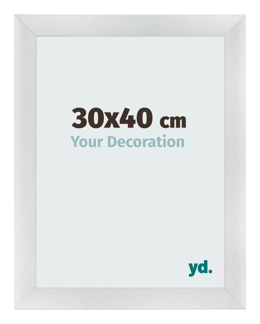 Photo Frame 30x40cm Silver Black Swept MDF Pisa Front Size | Yourdecoration.com