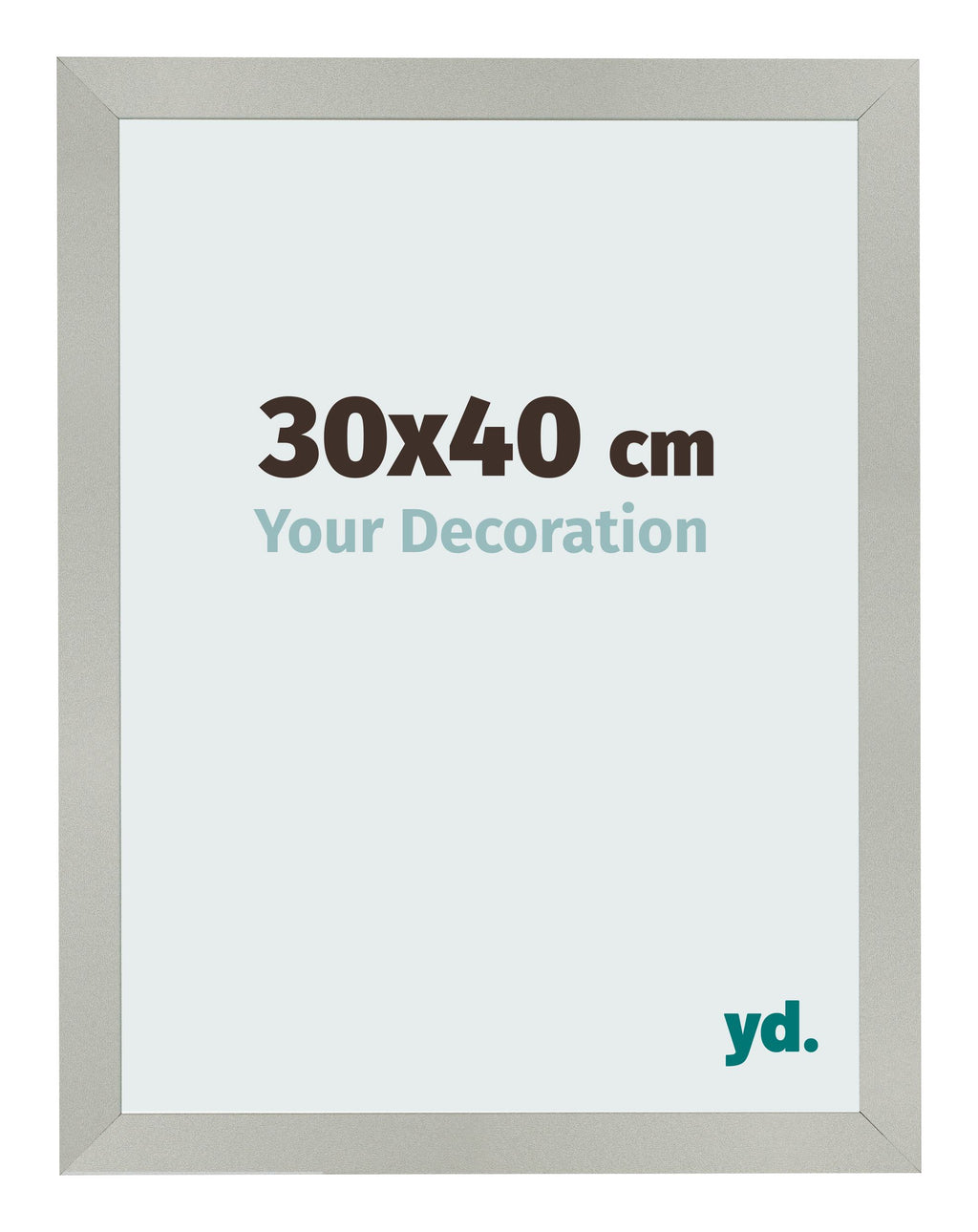 Photo Frame 30x40cm Silver Matte MDF Bologna Front Size | Yourdecoration.com